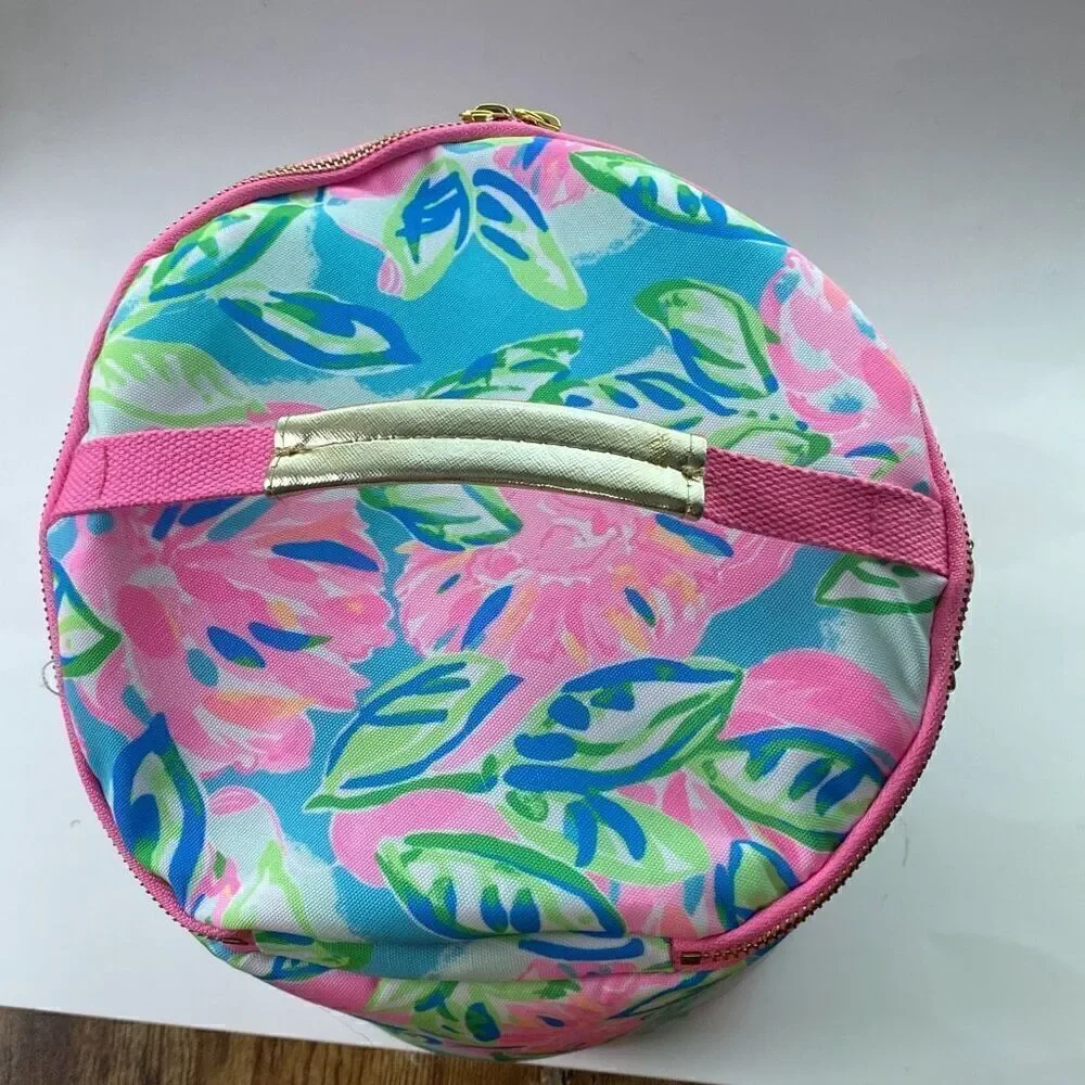 New Lilly Pulitzer Beach Cooler Ice Totally Blossom Pink/Gold